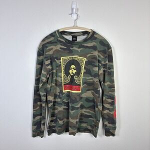 Obey Power Equality Camo Long Sleeve T Shirt Women's S Floral Graphic Streetwear